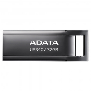  32GB USB3.1 Flash Drive ADATA "UR340", Black, Metal Case, Slim Capless, Keychain (R:Up to 100 MB/s)