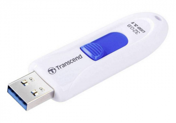  32GB USB3.1 Flash Drive Transcend "JetFlash  790", White, Slider (R/W:90/25MB/s)