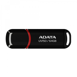  64GB USB3.1 Flash Drive ADATA "UV150", Black, Plastic, Classic Cap (R/W:80/20MB/s)