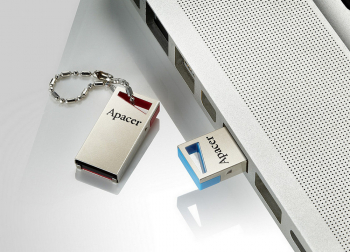  64GB USB3.1 Flash Drive Apacer "AH155", Silver, Super-Mini, Metal Case, Capless (AP64GAH155U-1)