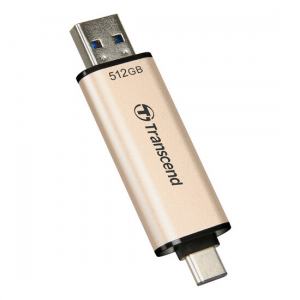  512GB USB3.1/Type-C Flash Drive  Transcend "JetFlash 930C", Gold, Classic Cap,OTG (R/W:420/400MB/s)