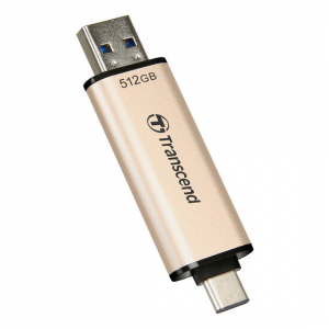  512GB USB3.1/Type-C Flash Drive  Transcend "JetFlash 930C", Gold, Classic Cap,OTG (R/W:420/400MB/s)