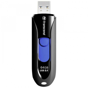  64GB USB3.1 Flash Drive Transcend "JetFlash  790", Black, Slider (R/W:90/30MB/s)