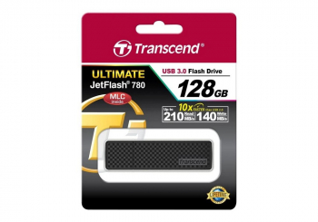 128GB  USB3.1 Flash Drive Transcend "JetFlash 780", Black, Classic, Endurance MLC (R/W:210/140MB/s)