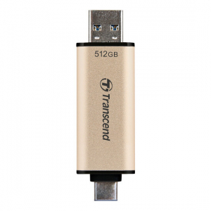  512GB USB3.1/Type-C Flash Drive  Transcend "JetFlash 930C", Gold, Classic Cap,OTG (R/W:420/400MB/s)