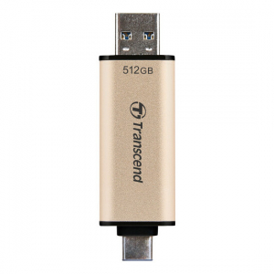  512GB USB3.1/Type-C Flash Drive  Transcend "JetFlash 930C", Gold, Classic Cap,OTG (R/W:420/400MB/s)