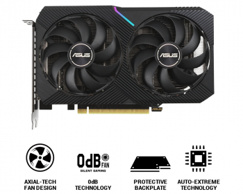 VGA ASUS RTX3060Ti 8GB GDDR6 Dual MINI OC V2  (DUAL-RTX3060TI-O8G-MINI-V2)