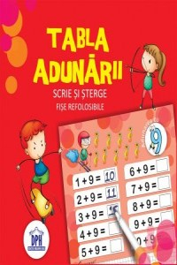 Adunarea. Scrie si sterge. Fise refolosibile (adunarea cu 9)